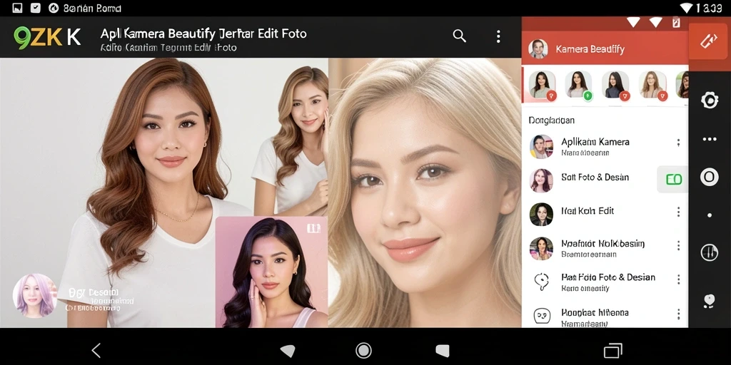 Tampilan antarmuka aplikasi 9ZK untuk Kamera Beautify yang menarik.
