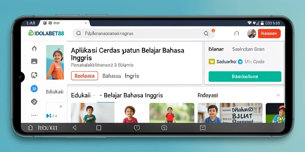 Tampilan antarmuka aplikasi IDOLABET88 untuk belajar Bahasa Inggris.