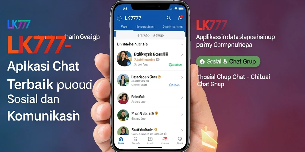 Antarmuka LK777 selama sesi chat grup yang aktif.