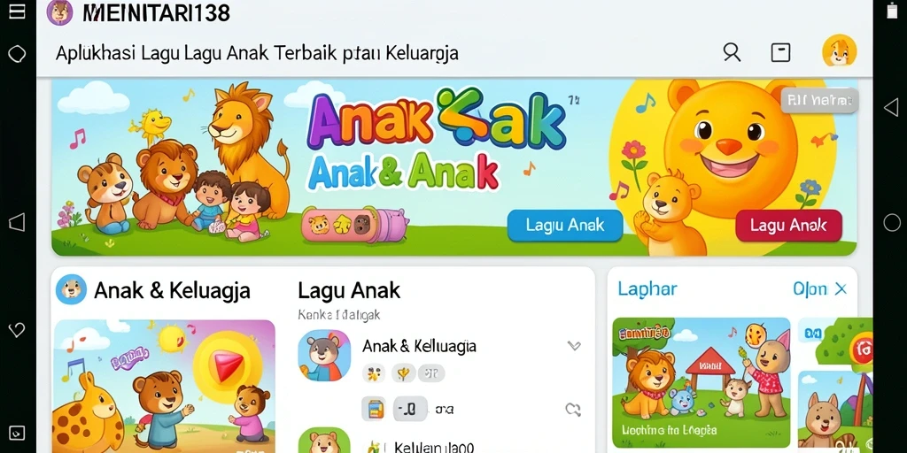 Antarmuka MENTARI138 yang menyenangkan untuk anak-anak dengan berbagai lagu.