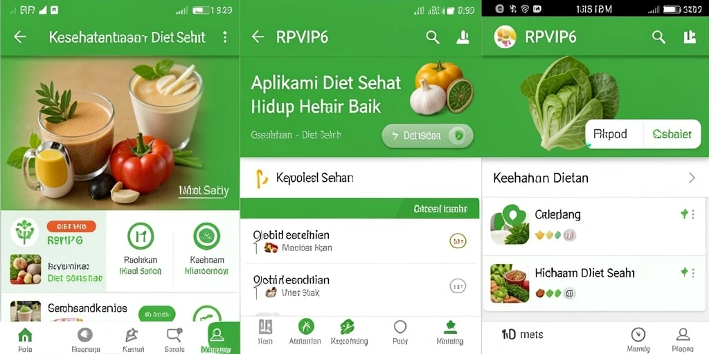 Antarmuka RPVIP6 menampilkan fitur Diet Sehat dengan mudah dan menarik.