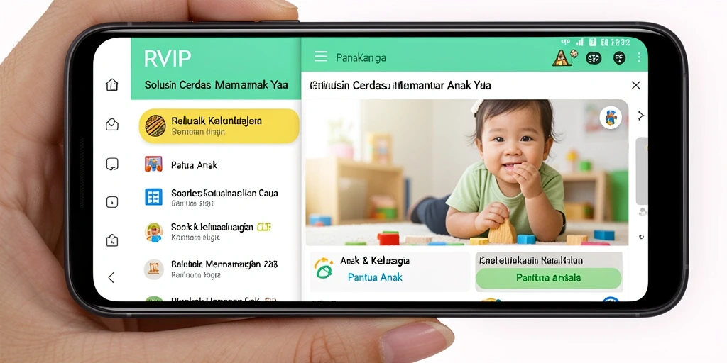 Tampilan antarmuka aplikasi Pantau Anak RVIP yang sederhana dan informatif.