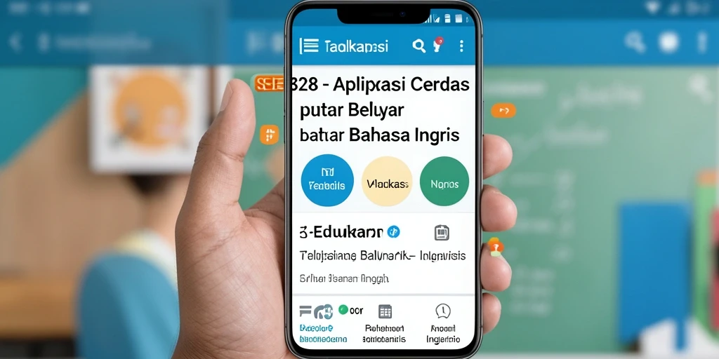 Antarmuka interaktif dari aplikasi belajar Bahasa Inggris SE328.