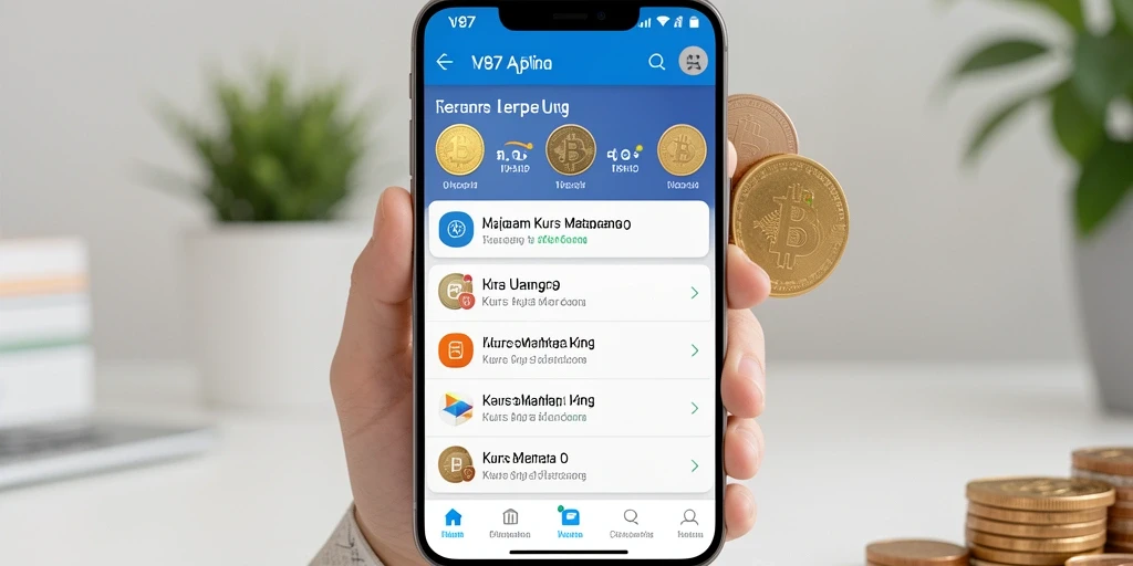 Tampilan antarmuka utama V87 dengan fitur Kurs Mata Uang.